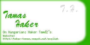 tamas haker business card